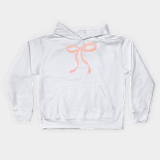 Cute Coquette pale pink ribbon bows repeating pattern seamless girly aesthetic this is me if you even care Kids Hoodie